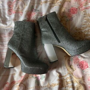 Michael Kors Porter Platform Silver Booties